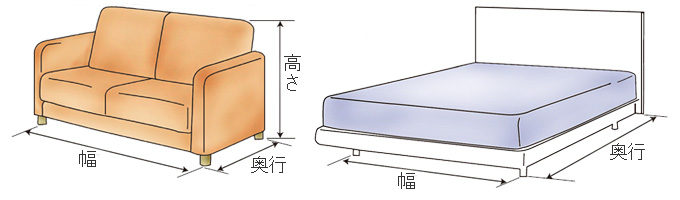 ベッドやマットレスは分割できないため搬入が困難です