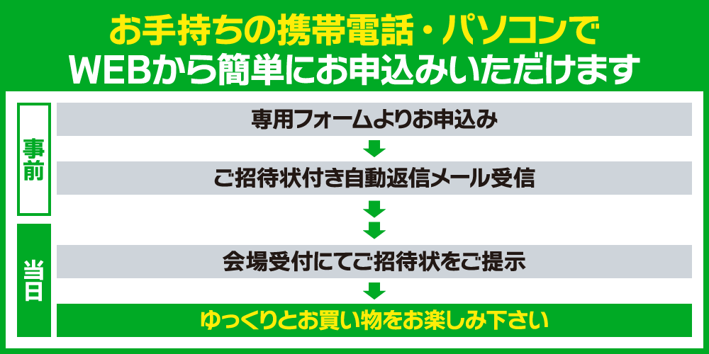 お手持ちの携帯電話・パソコンでWEBから簡単にお申し込みいただけます。