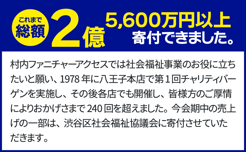 村内ファニチャーアクセスは社会福祉事業のお役に立ちたいと願っています。